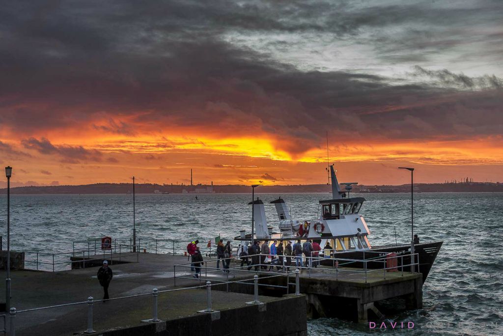 Boarding the ferry for Haulbowline Naval Base in Cobh