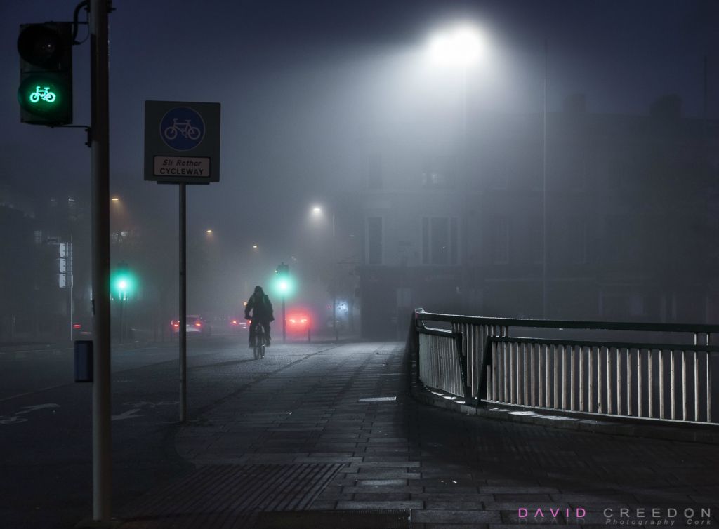 Earlier morning cyclist crosses Parnell Bridge