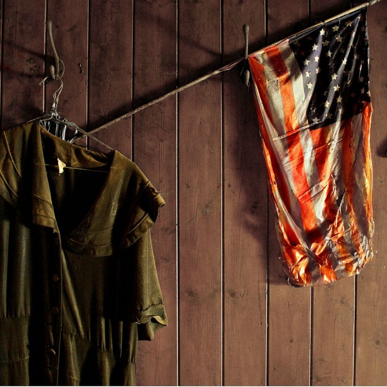 The house had connections with America; on the ground was a book of the American Constitution and “The art of Irish Cooking” by Monica Sheridan. Upstairs on the landing was a Star Spangled Banner with forty-eight stars; this dates the flag to pre 1948.  