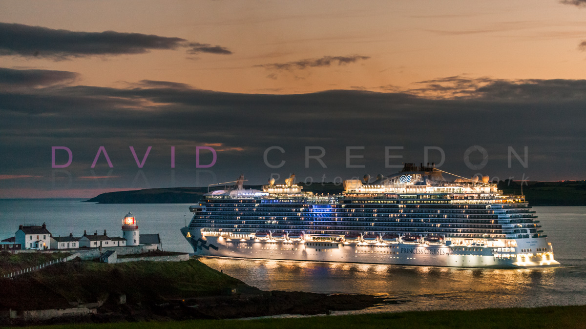 Regal Princess passes Roches Point in Cork Harbour Co. Cork