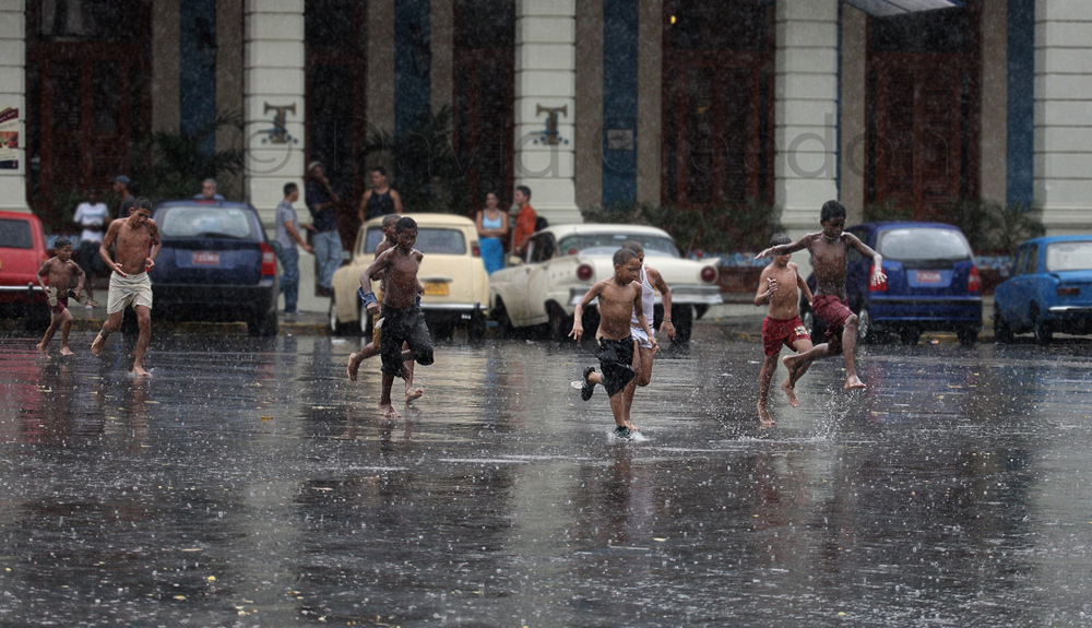 boys in rain