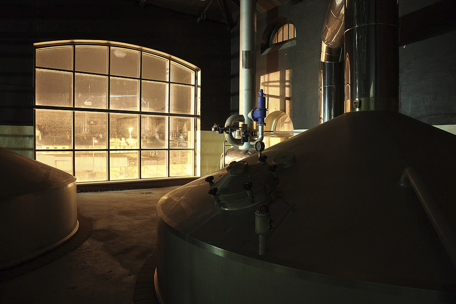 Huppmann pre-run vessel and Kettle - Brewhouse;    After lauthering the wort was transferred to the pre-run tank before been transferred to the kettle where hops would be added  for flavour and aroma.