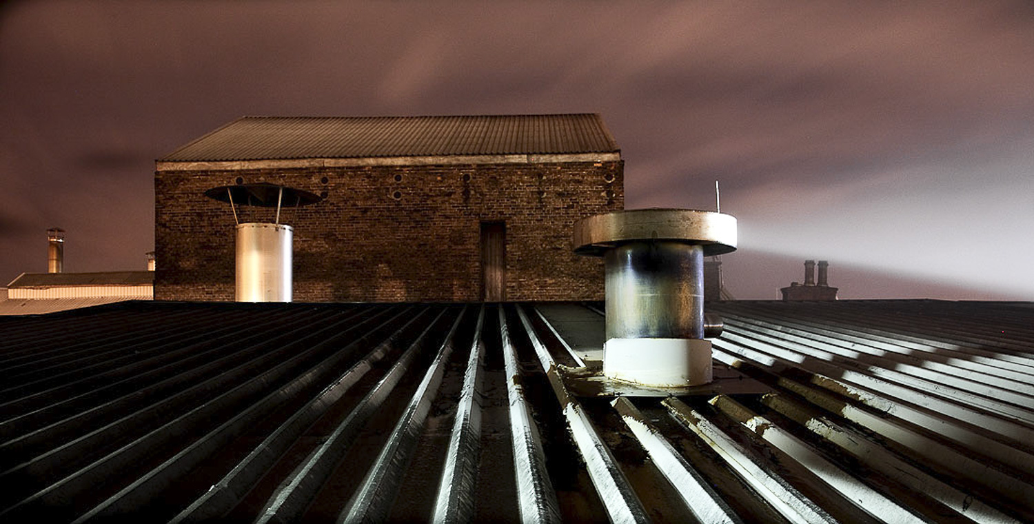 Steam rising from a chimney on the Brewhouse Roof