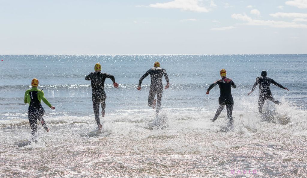 Lifeguards been put through their paces during a training session at Garrettstown, Co. Cork, Ireland. 