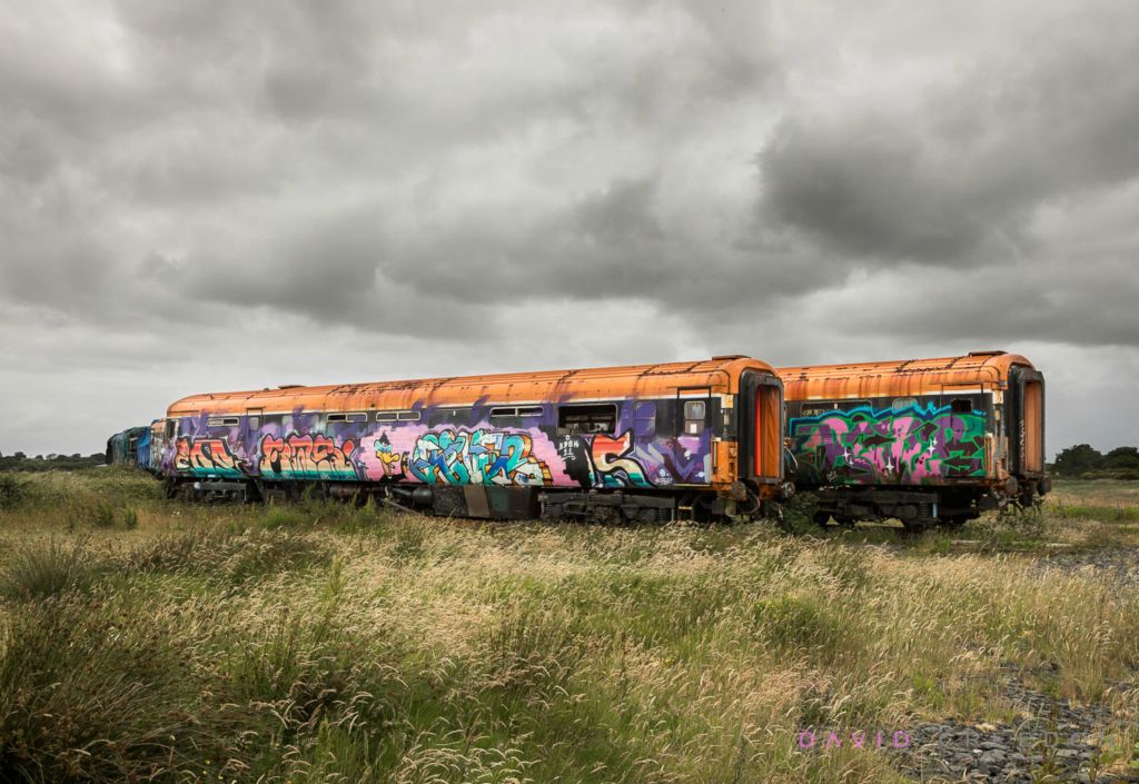 Train carrigages that were once part of the rolling stock for Irish Rail and are now earmarked for restoration by the West Clare Railway for a new museum that is been built at Moyasta Junction, Co. Clare, Ireland.  