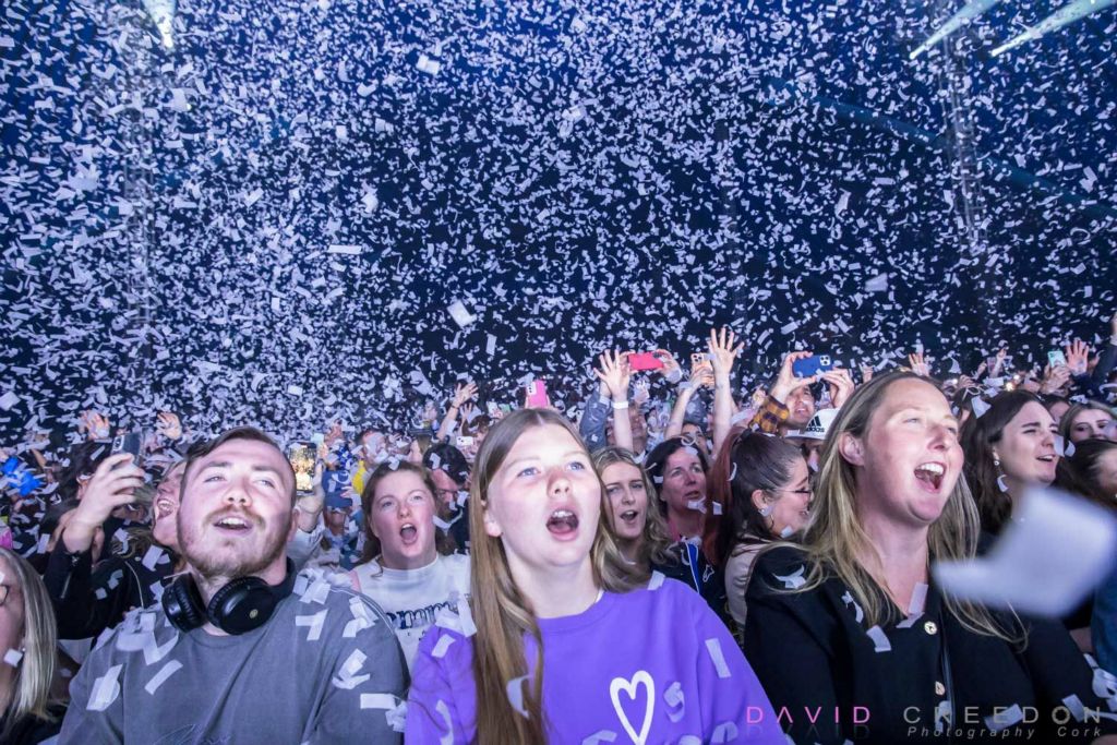 Confetti is showered on fans during a Gavin James Concert at the Marquee, Cork. 
